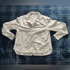 Women’s Frank & Eileen white/pink stripped button down Size small